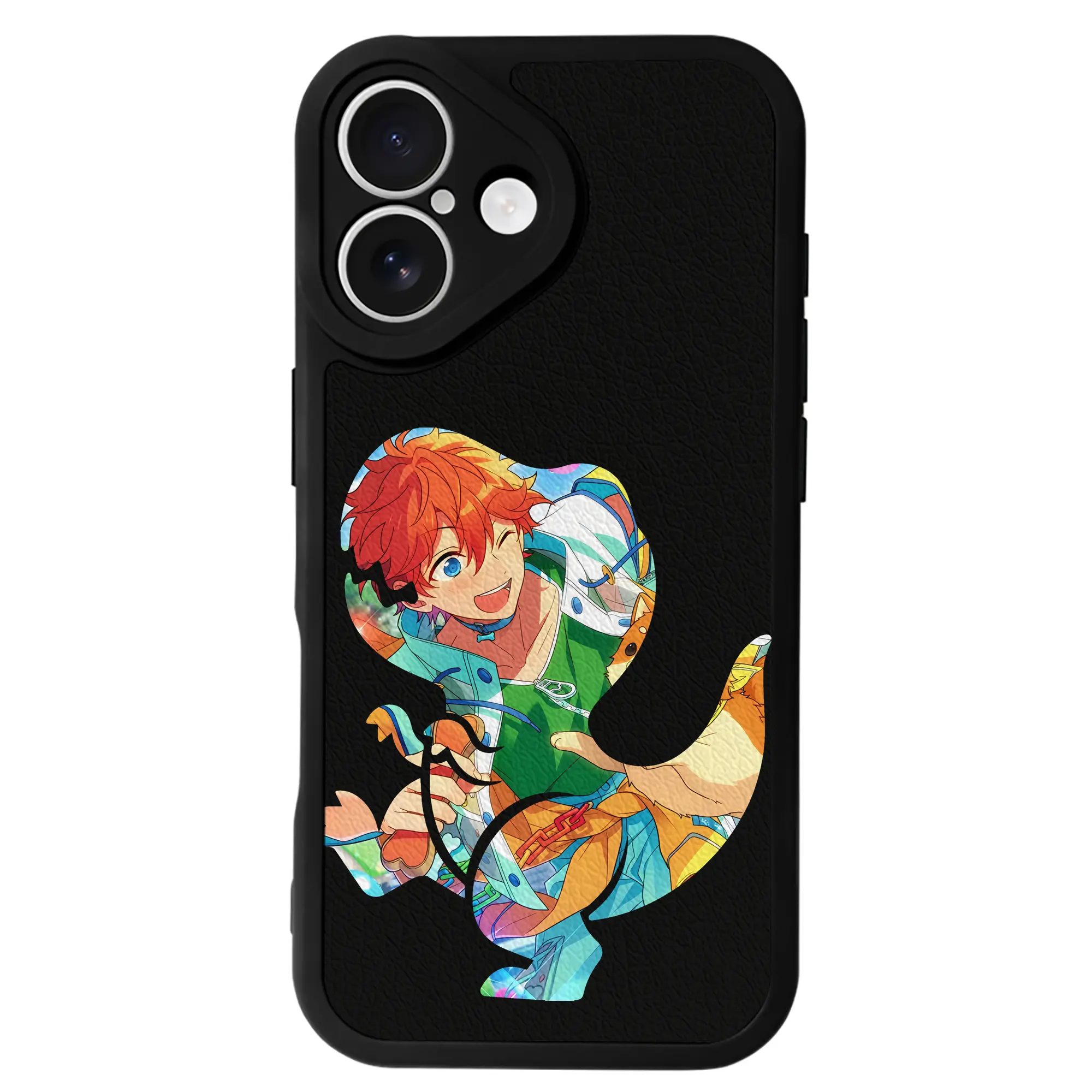 あんさん ぶる グッズ Trickstar 明星スバル - IPhone 16シリーズ対応 ・ シリコンスマホケース ・ レザー調 ・ 高精度フィット ・ 耐衝撃 ・ ワイヤレス充電対応 ・ 精密カット